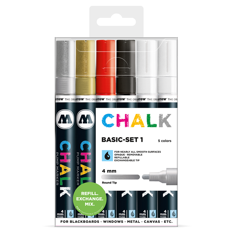 Chalk Marker 4mm 6x - Basic-Set 1 Clearbox
