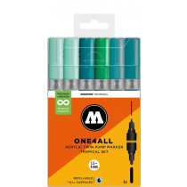 ONE4ALL™ Acrylic Twin 1,5mm/4mm 6x Tropical Set-Clear Box